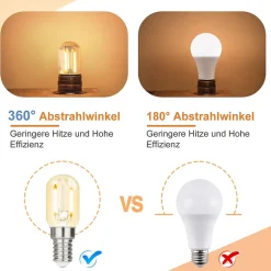 NETTLIFE Lot de 4 lampes LED E14 blanc chaud lampes vintage T22 rétro Edison 2 W 2700 K adaptées aux supports de lampe
