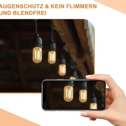 NETTLIFE Lot de 4 lampes LED E14 blanc chaud lampes vintage T22 rétro Edison 2 W 2700 K adaptées aux supports de lampe