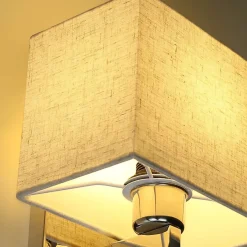 NETTLIFE lot de 2 lampes murales LED intérieur chambre applique salon lampe de lit lit tissu avec bras de lecture flexible E27