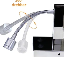 NETTLIFE lot de 2 lampes murales LED intérieur chambre applique salon lampe de lit lit tissu avec bras de lecture flexible E27