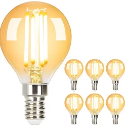 NETTLIFE Pack de 6 Ampoules LED E14 lampe vintage - G45 Rétro 2700K 4W blanc chaud