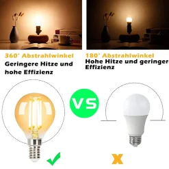 NETTLIFE Pack de 6 Ampoules LED E14 lampe vintage - G45 Rétro 2700K 4W blanc chaud