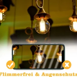 NETTLIFE Pack de 6 Ampoules LED E14 lampe vintage - G45 Rétro 2700K 4W blanc chaud