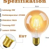 NETTLIFE Pack de 6 ampoules LED E27 lampe vintage - ampoules à filament blanc chaud G80 2700K 4W
