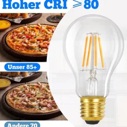 NETTLIFE Pack de 3 ampoules LED E27 lampe vintage A60 Edison de 4W 2700K blanc chaud à filament rétro économie d'énergie