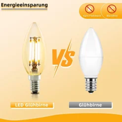 NETTLIFE Pack de 6 ampoules LED E14 lampe bougie blanc chaud de 4W 2700K à filament Edison C35 rétro