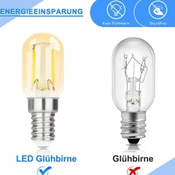 NETTLIFE pack de 2 E14 LED blanc froid T22 vintage LED 2W rétro 6000K lampe à économie d'énergie E14 non dimmable