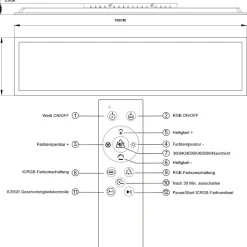 NETTLIFE Panneau LED 100 x 25 cm - Plafonnier à intensité variable, rétroéclairage RVB, 24 W, blanc chaud, blanc neutre