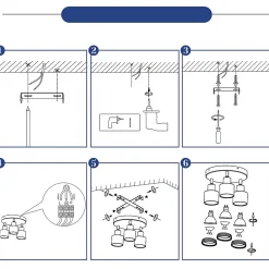 NETTLIFE Plafonnier Blanc moderne : 3 spots de plafond orientables en métal, plafonnier GU10, pour chambre, sans ampoule