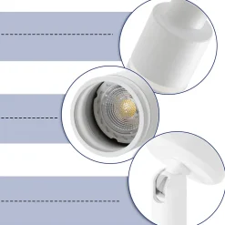 NETTLIFE Plafonnier Blanc moderne : 3 spots de plafond orientables en métal, plafonnier GU10, pour chambre, sans ampoule