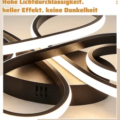 NETTLIFE Plafonnier chambre LED plafonnier salon : 30W lampe de salon noir 40cm 3000K