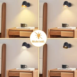 NETTLIFE Plafonnier E14 spot de plafond or noir lampe de couloir industrielle vintage