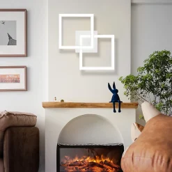 NETTLIFE Plafonnier LED géométrique 24W, éclairage de plafond pour salon et chambre à coucher