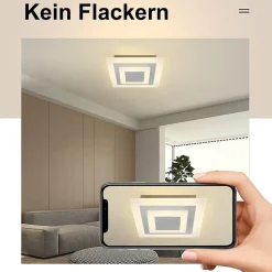 NETTLIFE Plafonnier LED : lampe de salon 30 cm, lampe de cuisine dimmable 23 W, lampe moderne avec télécommande pour chambre