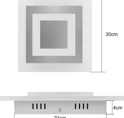 NETTLIFE Plafonnier LED : lampe de salon 30 cm, lampe de cuisine dimmable 23 W, lampe moderne avec télécommande pour chambre