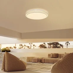 NETTLIFE Plafonnier LED 27 cm Lampe de Chambre Ciel Étoilé Moderne 12 W Lampe Blanc Chaud Lampe Ronde Cuisine pour Couloir Salon