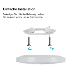 NETTLIFE Plafonnier LED 28 cm Rond IP44 Blanc 4000 K 17 W Plat pour Chambre Cuisine Salle de Bain Couloir