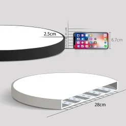 NETTLIFE Plafonnier LED 28 cm Rond IP44 Blanc 4000 K 17 W Plat pour Chambre Cuisine Salle de Bain Couloir