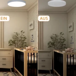 NETTLIFE Plafonnier LED 28 cm Rond IP44 Blanc 4000 K 17 W Plat pour Chambre Cuisine Salle de Bain Couloir