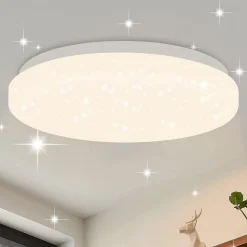 NETTLIFE Plafonnier LED 21 cm 15 W Lampe Blanc Neutre Rond Couloir Étoile Décor pour Cuisine Chambre d'enfant Salle à Manger