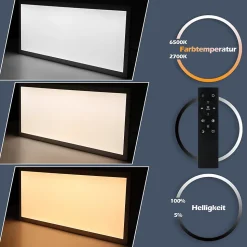 NETTLIFE Plafonnier LED, 80 x 30 cm,39W, 3000 K Dimmable, Plat, Lampe avec Télécommande, Panneau, Blanc, Lampe de Bureau pour