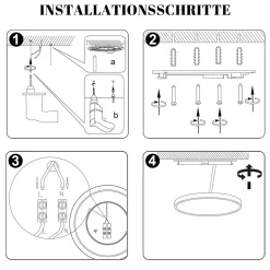 NETTLIFE Plafonnier LED Plat 22cm 18w à Intensité Variable Pour Chambre Cuisine 3000k - 6500k