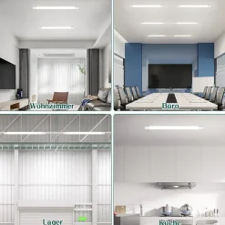 NETTLIFE Plafonnier LED anti-humidité 90CM - Plafonnier tube LED 24W 3000LM Lampe de cave IP65 étanche 5000K