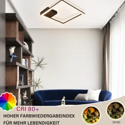 NETTLIFE plafonnier LED blanc chaud lampe de couloir moderne noir 12W 3000K