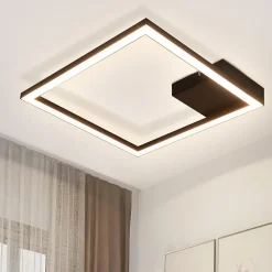 NETTLIFE plafonnier LED blanc chaud lampe de couloir moderne noir 12W 3000K