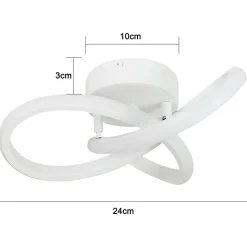 NETTLIFE Plafonnier LED Blanche Moderne 3000K Blanc Chaud Couloir 19W Petite Lampe de Chambre Design Géométrie pour Salon Cuisine