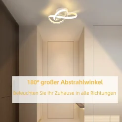 NETTLIFE Plafonnier LED Blanche Moderne 3000K Blanc Chaud Couloir 19W Petite Lampe de Chambre Design Géométrie pour Salon Cuisine