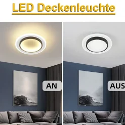 NETTLIFE Plafonnier LED Blanc 14W Rond lampe de couloir 3000K blanc chaud design moderne lampe de couloir plafonnier 23,5cm pour