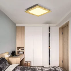 NETTLIFE Plafonnier LED Bois Plat Panneau Couloir Intérieur 3000K Blanc Chaud 30 cm 17 W pour Salle à manger Escaliers Balcon