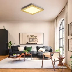 NETTLIFE Plafonnier LED Bois Plat Panneau Couloir Intérieur 3000K Blanc Chaud 30 cm 17 W pour Salle à manger Escaliers Balcon