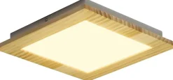 NETTLIFE Plafonnier LED Bois Plat Panneau Couloir Intérieur 3000K Blanc Chaud 30 cm 17 W pour Salle à manger Escaliers Balcon