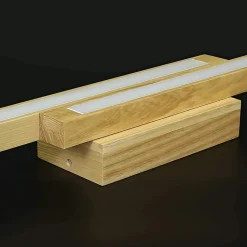 NETTLIFE Plafonnier LED Bois Clair 90 cm 3000 K Blanc Chaud Lampe de au Design Rétro, pour Salon, , Couloir, Salle à Manger