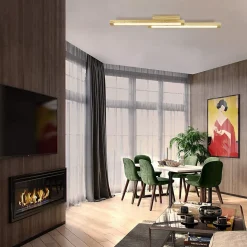 NETTLIFE Plafonnier LED Bois Clair 90 cm 3000 K Blanc Chaud Lampe de au Design Rétro, pour Salon, , Couloir, Salle à Manger