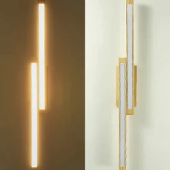 NETTLIFE Plafonnier LED Bois Clair 90 cm 3000 K Blanc Chaud Lampe de au Design Rétro, pour Salon, , Couloir, Salle à Manger