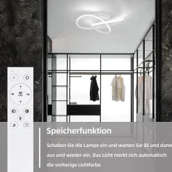 NETTLIFE Plafonnier LED Blanc Dimmable 40CM Moderne avec Télécommande Lampe Design Géométrie 33W pour Salon Chambre Cuisine