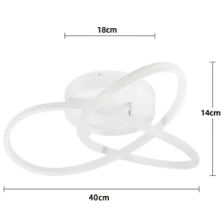 NETTLIFE Plafonnier LED Blanc Dimmable 40CM Moderne avec Télécommande Lampe Design Géométrie 33W pour Salon Chambre Cuisine