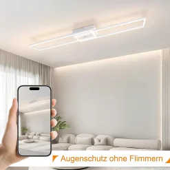 NETTLIFE Plafonnier LED Blanc Cadre Moderne 32W 3000K