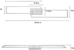 NETTLIFE Plafonnier LED Blanc Cadre Moderne 32W 3000K