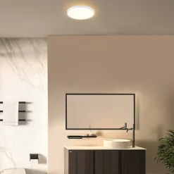 NETTLIFE Plafonnier LED chambre lampe plate 22cm 15W cuisine IP44 couloir ronde blanc chaud pour salle de bain