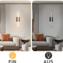 NETTLIFE Plafonnier LED chambre lampe de chambre moderne noir 6W design vague 3000K blanc chaud