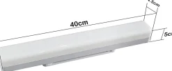 NETTLIFE Plafonnier LED Cuisine Long 40 cm Lumière du Jour 18 W Plafond Blanc Neutre pour Sous-Sol Couloir Bureau Garage Chambre