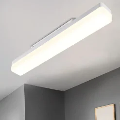 NETTLIFE Plafonnier LED Cuisine Long 40 cm Lumière du Jour 18 W Plafond Blanc Neutre pour Sous-Sol Couloir Bureau Garage Chambre