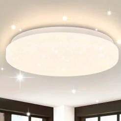 NETTLIFE Plafonnier LED Chambre à 21 cm 15 W Chambre à Blanc Chaud Lampe de Couloir à Paillettes Lampe Ronde Petite étoile de pour