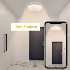 NETTLIFE Plafonnier LED Chambre à 21 cm 15 W Chambre à Blanc Chaud Lampe de Couloir à Paillettes Lampe Ronde Petite étoile de pour