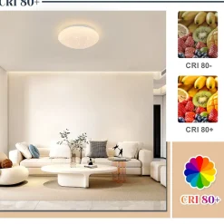 NETTLIFE Plafonnier LED ciel étoilé blanc chambre plafonnier 12W éclairage de plafond rond