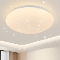 NETTLIFE Plafonnier LED ciel étoilé blanc chambre plafonnier 12W éclairage de plafond rond